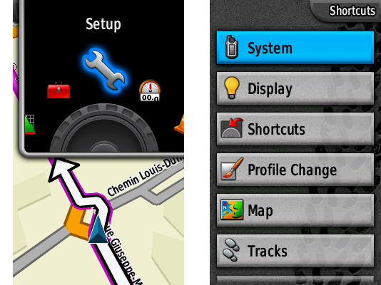 Garmin Colorado GPS interface screenshot